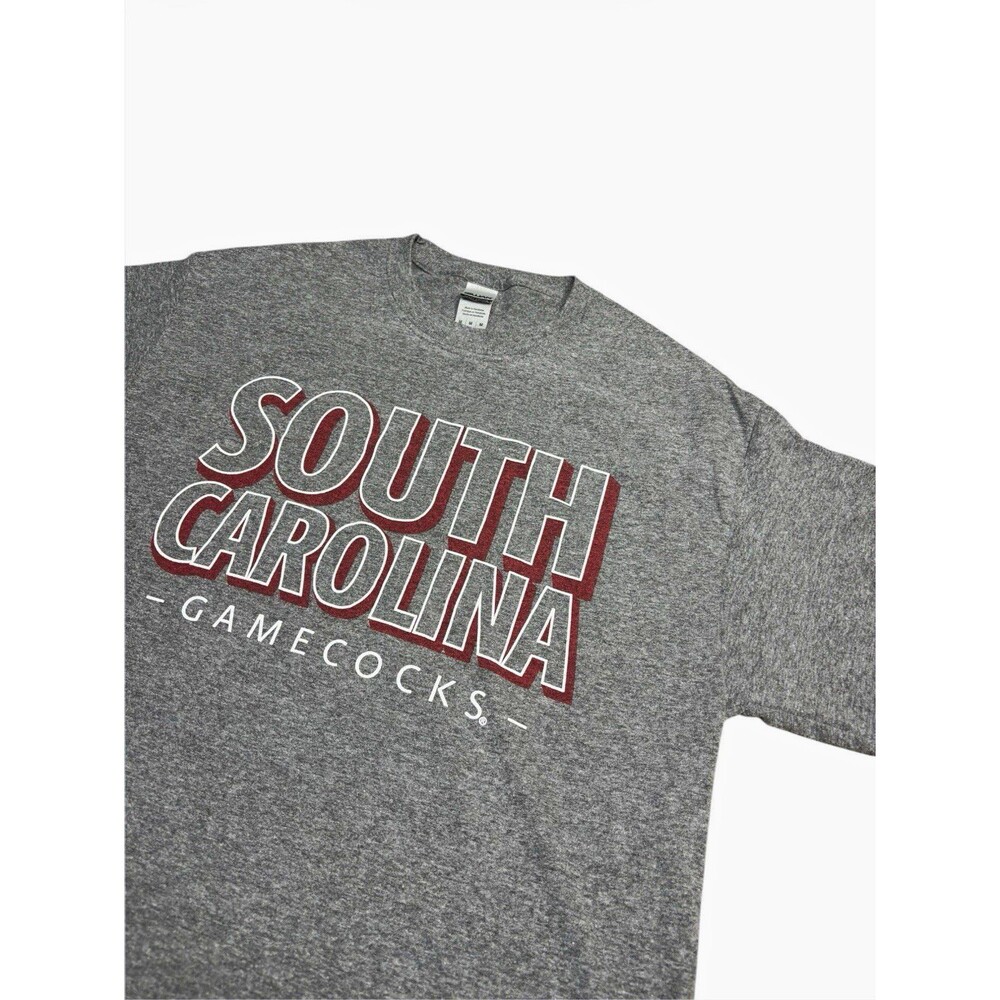 Gildan Cotton Carolina Gamecocks Fan T-Shirt Mens Heather Gray Size Medium Tee